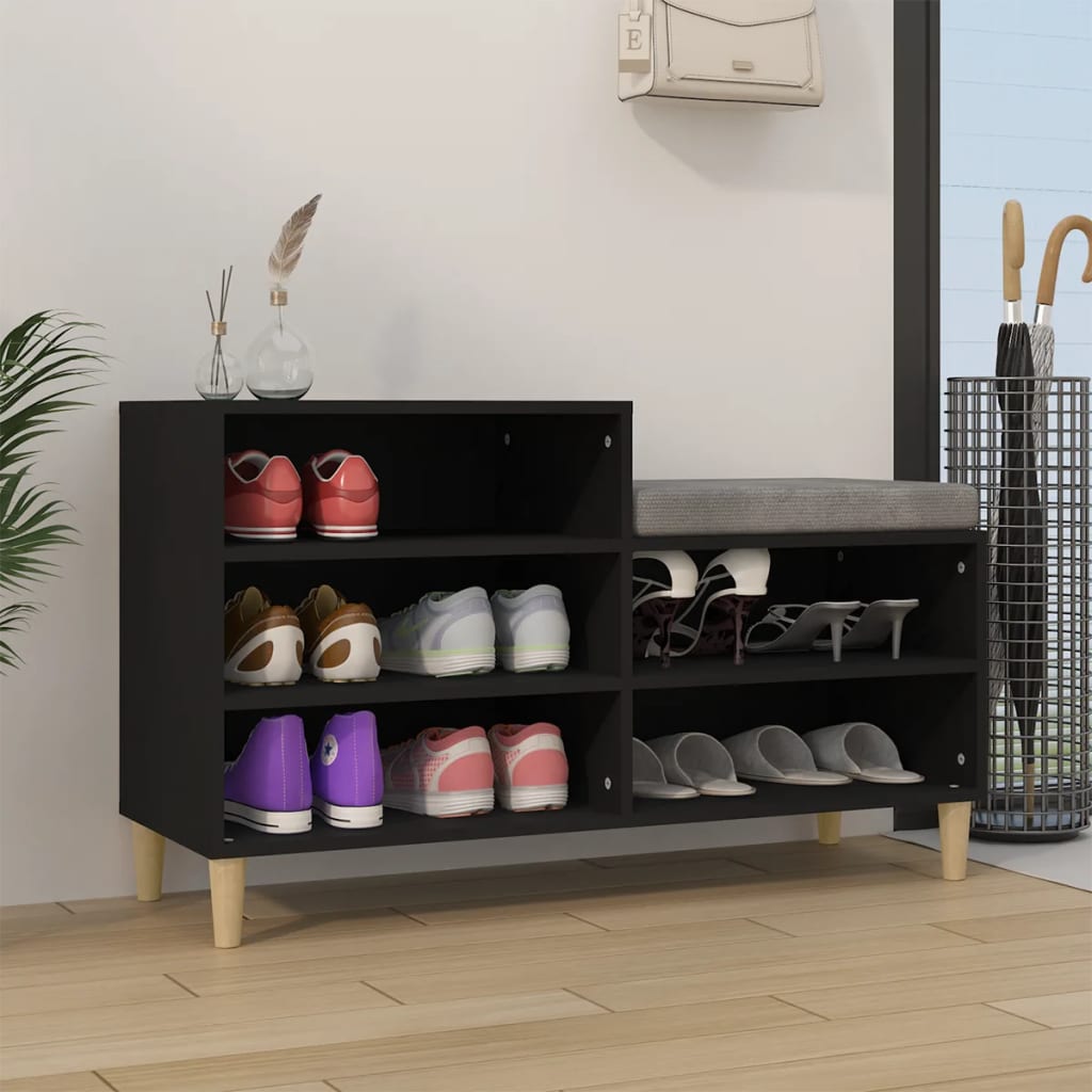 Shoe Cabinet Black 102x36x60 cm Engineered Wood