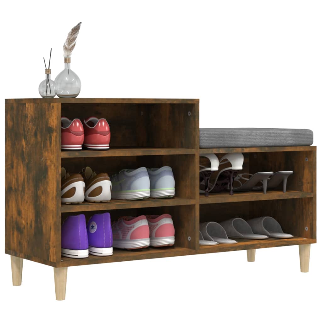 Shoe Cabinet Smoked Oak 102x36x60 cm Engineered Wood