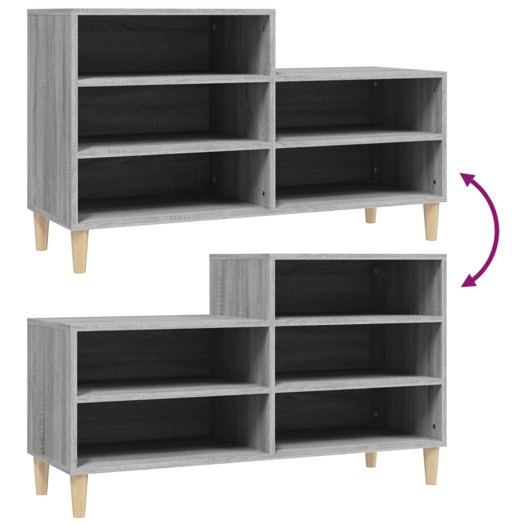 Shoe Cabinet Grey Sonoma 102x36x60 cm Engineered Wood