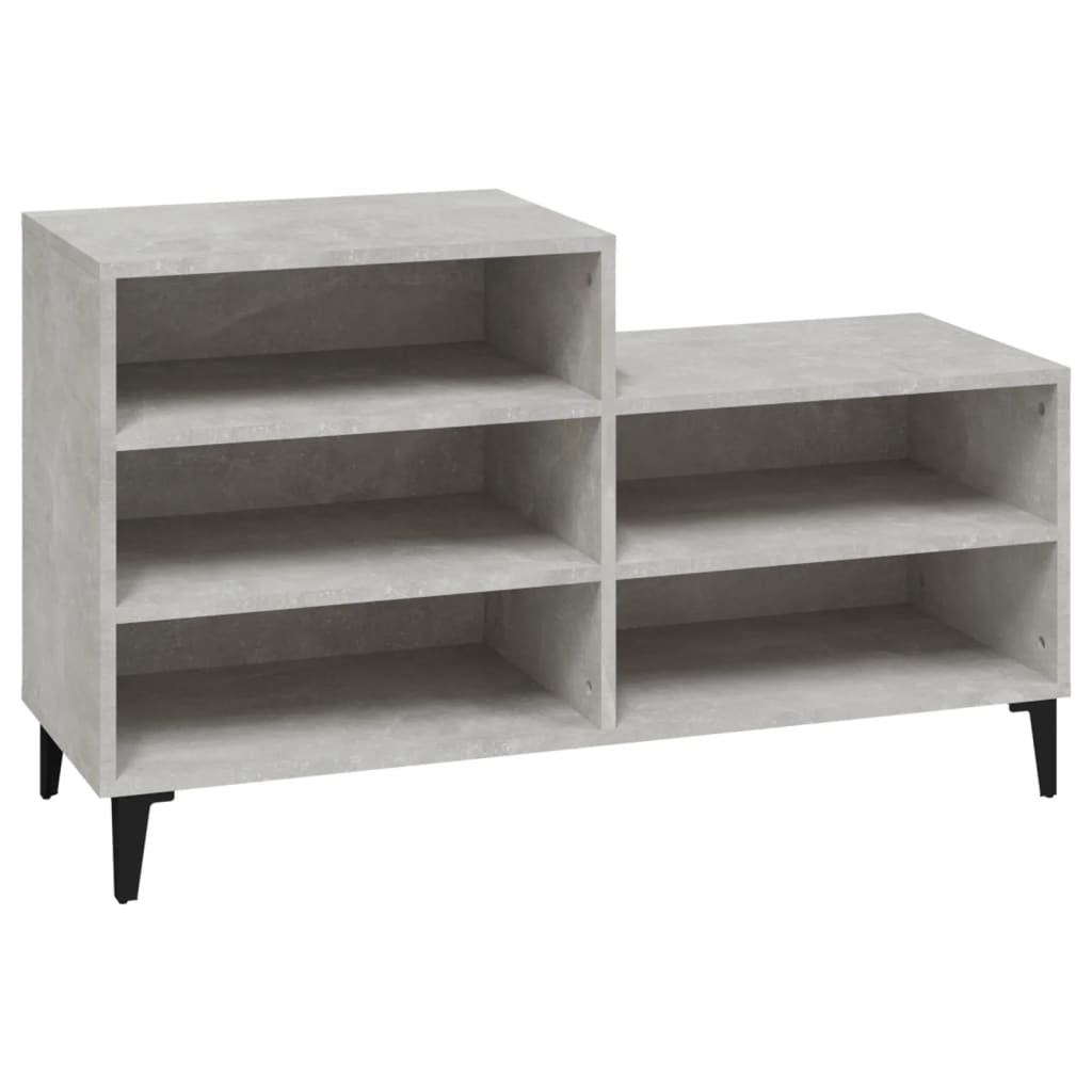 Shoe Cabinet Concrete Grey 102x36x60 cm Engineered Wood