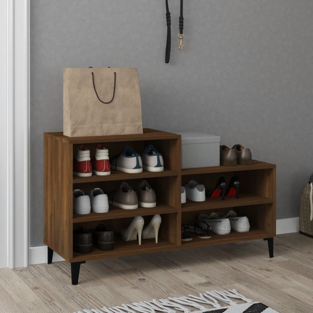 Shoe Cabinet Brown Oak 102x36x60 cm Engineered Wood