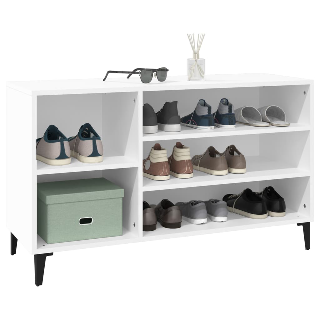 Shoe Cabinet White 102x36x60 cm Engineered Wood