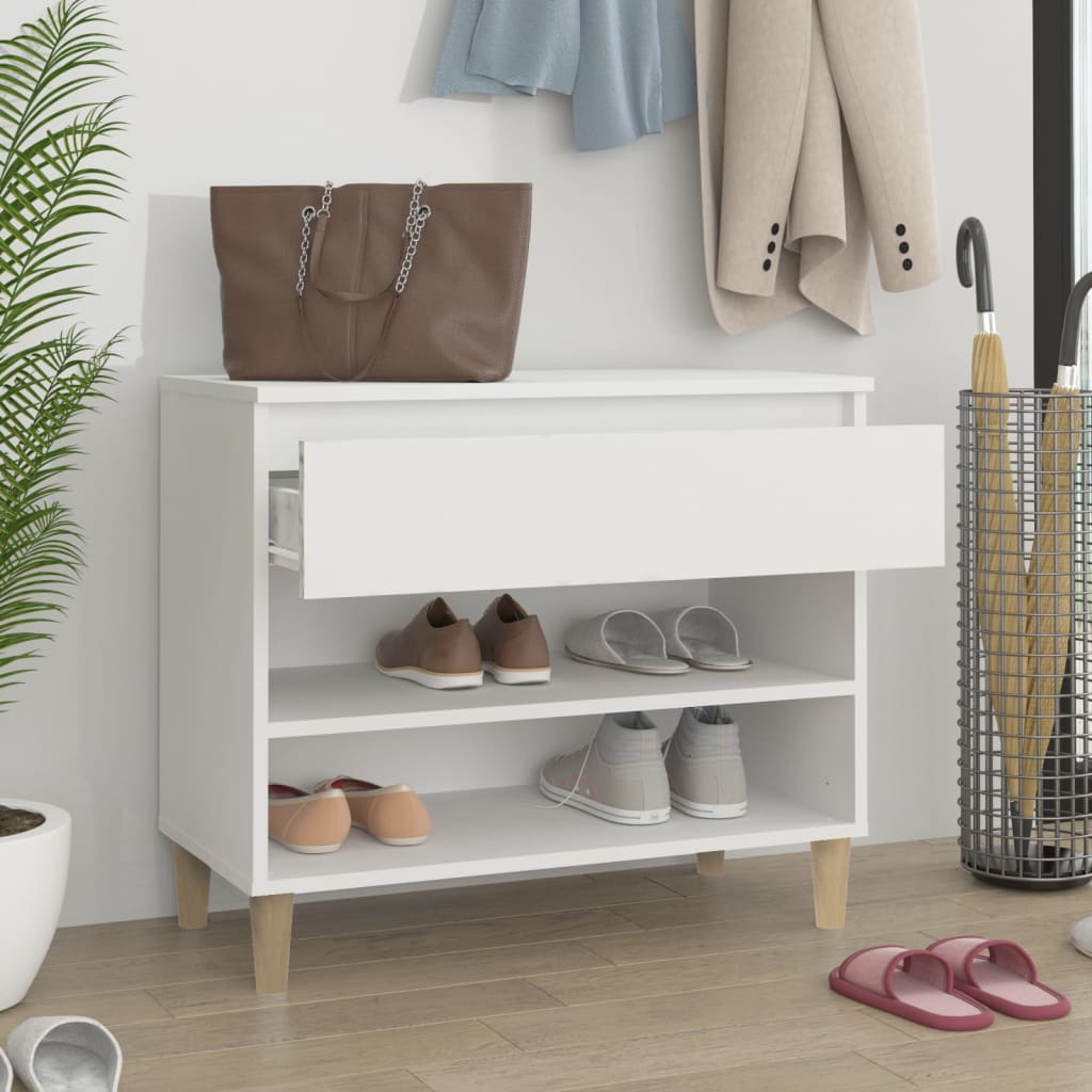 Shoe Cabinet White 70x36x60 cm Engineered Wood