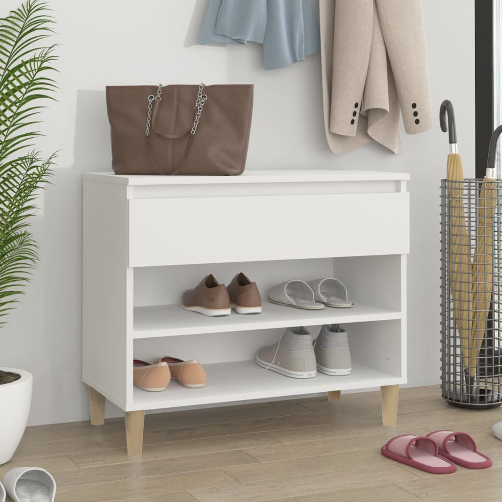 Shoe Cabinet White 70x36x60 cm Engineered Wood