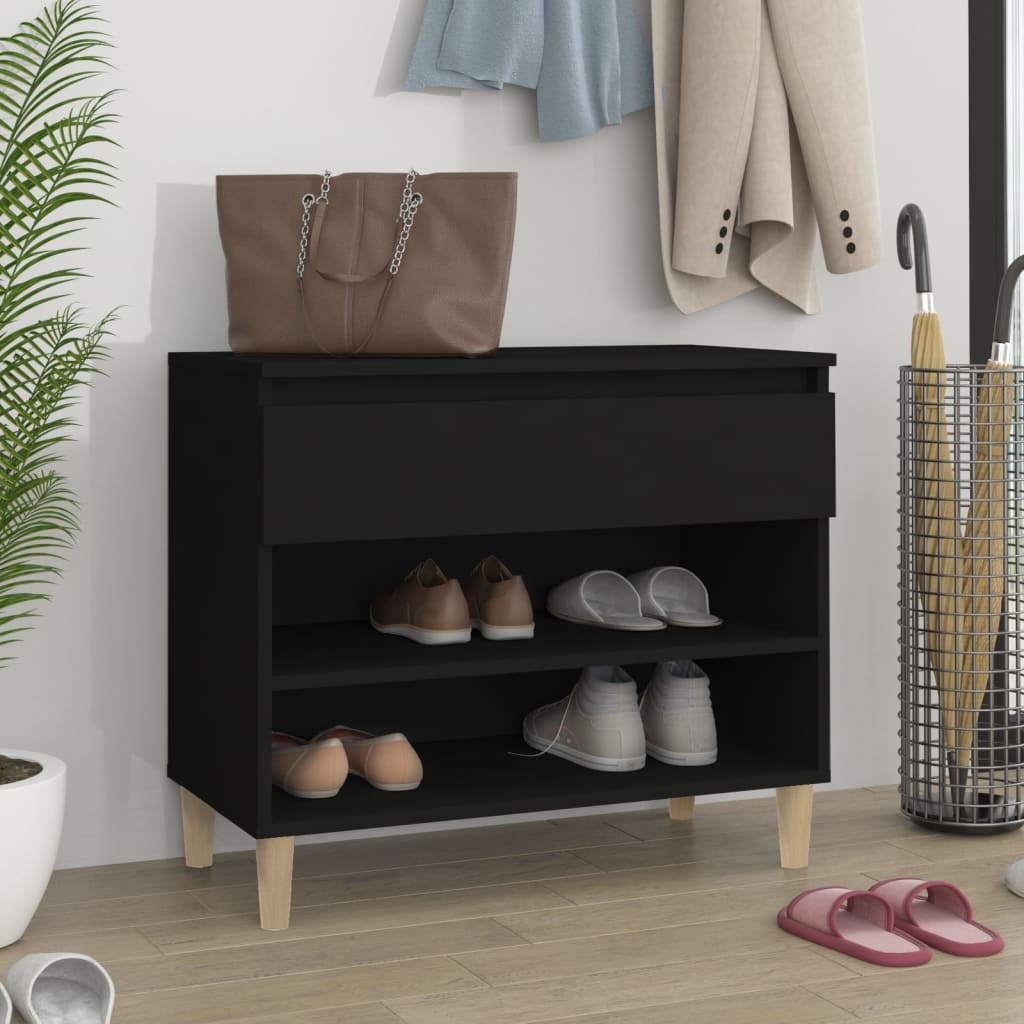 Shoe Cabinet Black 70x36x60 cm Engineered Wood