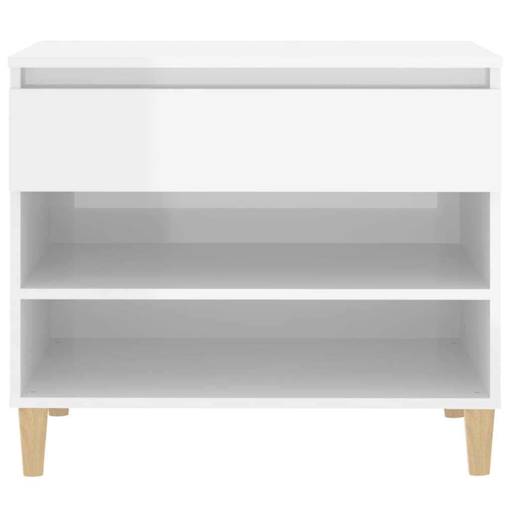 Shoe Cabinet High Gloss White 70x36x60 cm Engineered Wood