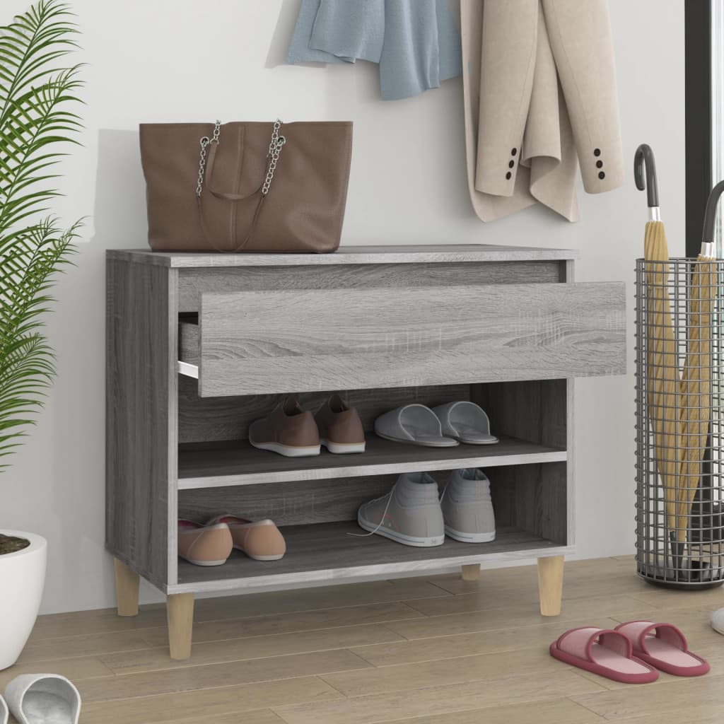 Shoe Cabinet Grey Sonoma 70x36x60 cm Engineered Wood