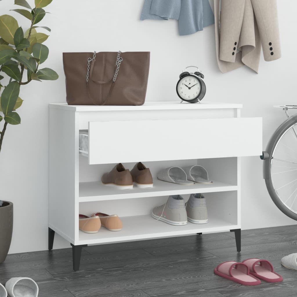 Shoe Cabinet White 70x36x60 cm Engineered Wood