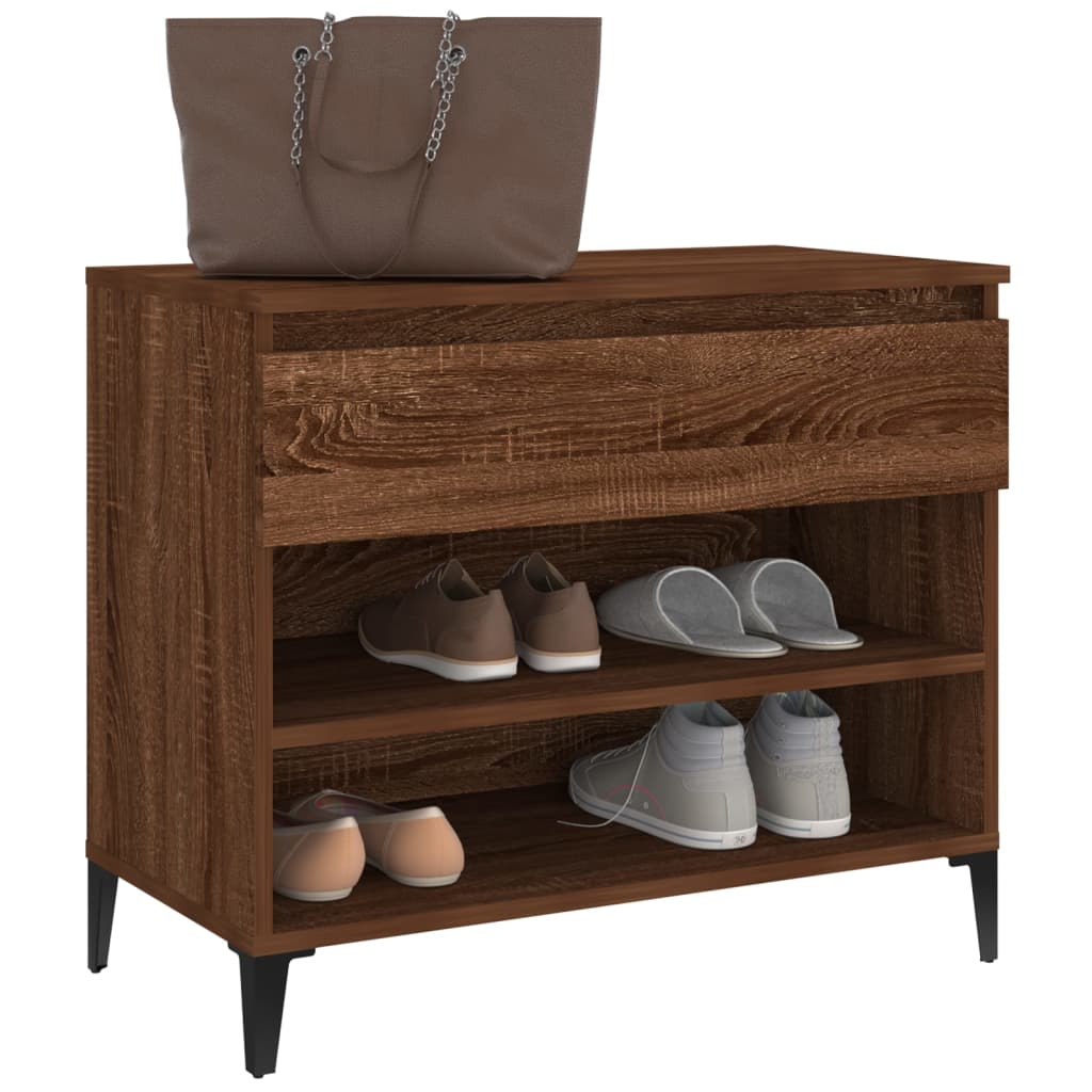 Shoe Cabinet Brown Oak 70x36x60 cm Engineered Wood