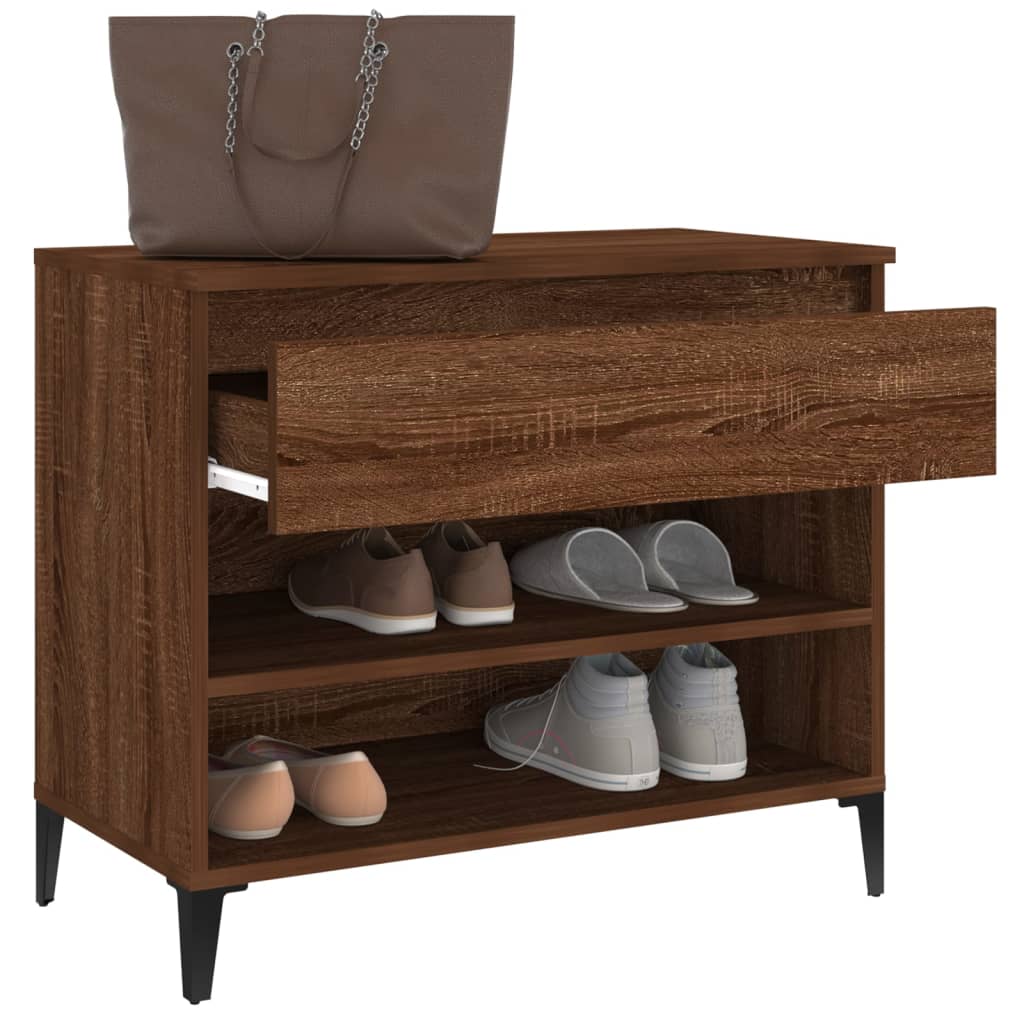 Shoe Cabinet Brown Oak 70x36x60 cm Engineered Wood