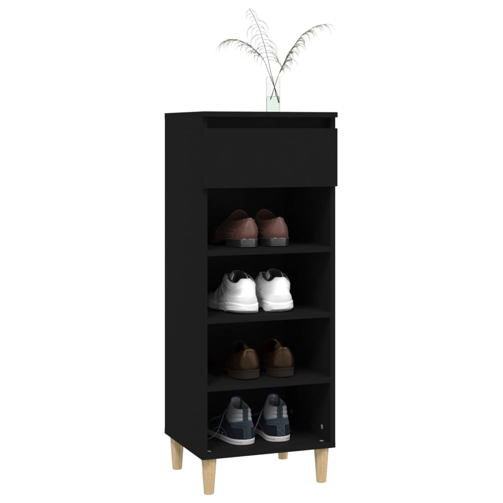 Shoe Cabinet Black 40x36x105 cm Engineered Wood