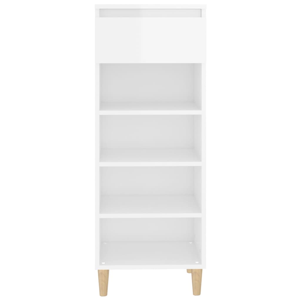 Shoe Cabinet High Gloss White 40x36x105 cm Engineered Wood