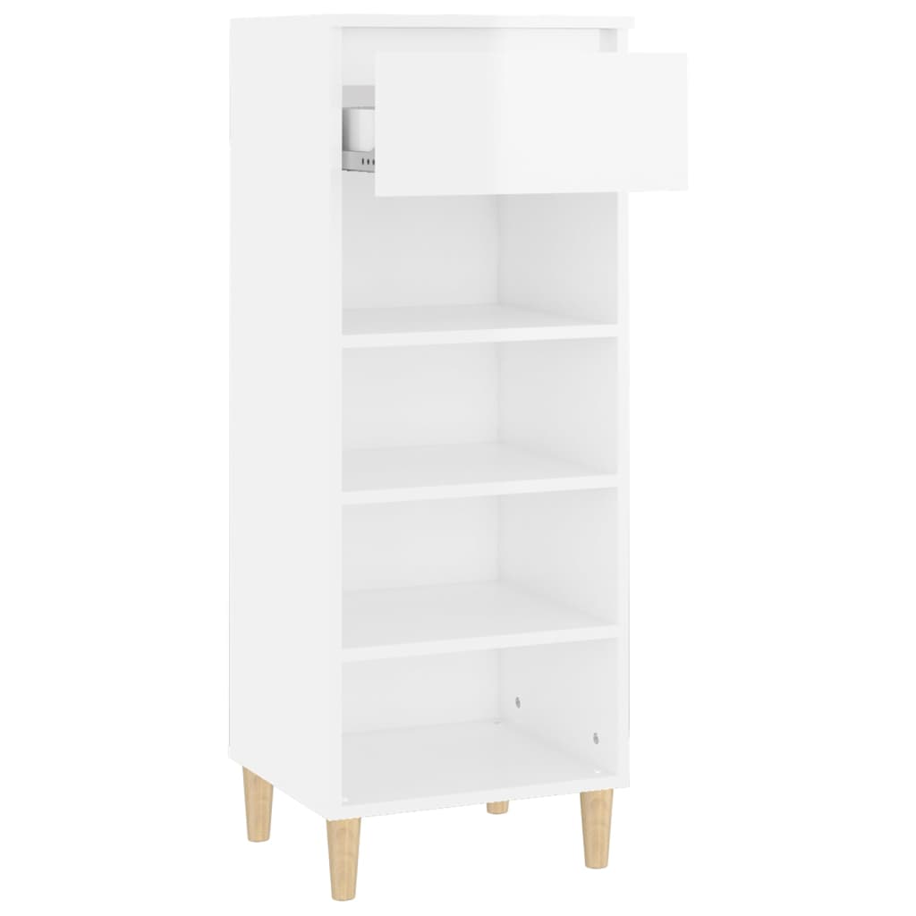 Shoe Cabinet High Gloss White 40x36x105 cm Engineered Wood