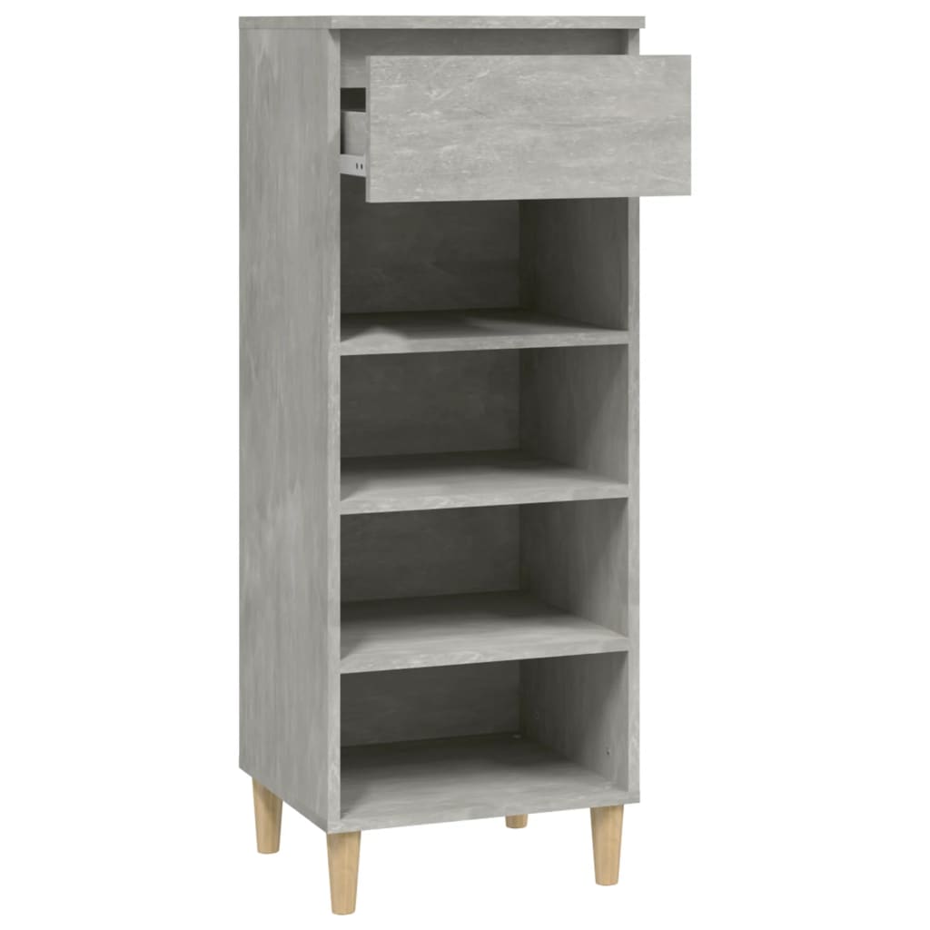 Shoe Cabinet Concrete Grey 40x36x105 cm Engineered Wood