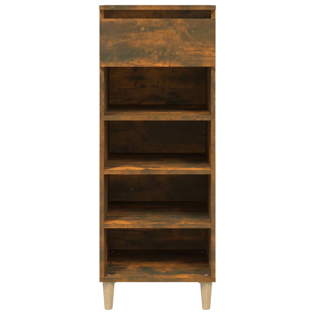 Shoe Cabinet Smoked Oak 40x36x105 cm Engineered Wood