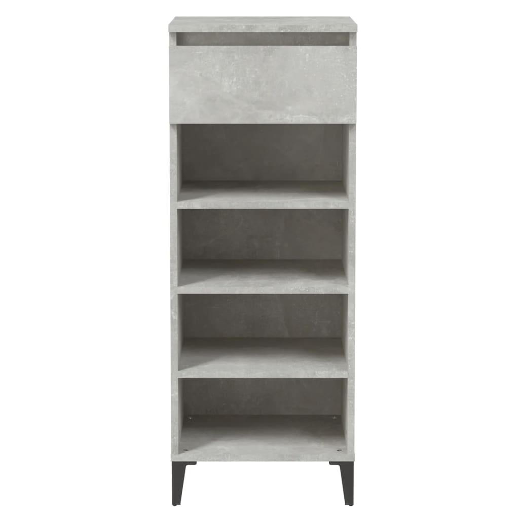 Shoe Rack Concrete Grey 40x36x105 cm Engineered Wood