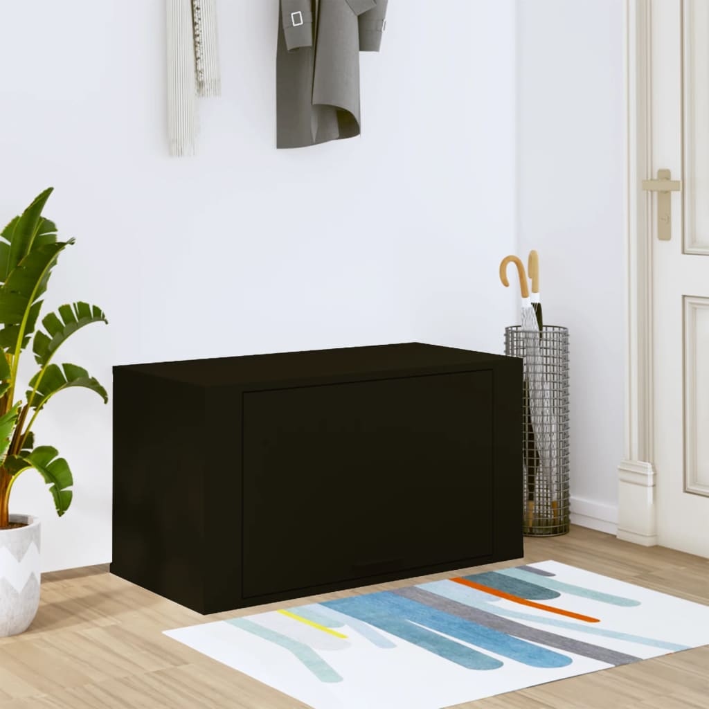 Wall-mounted Shoe Cabinet Black 70x35x38 cm Engineered Wood