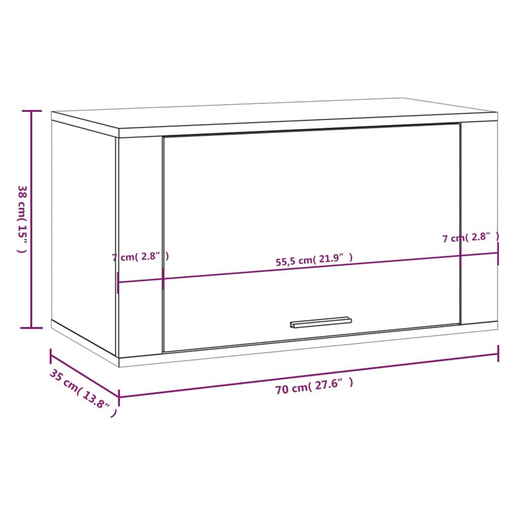 Wall-mounted Shoe Cabinet High Gloss White 70x35x38 cm Engineered Wood