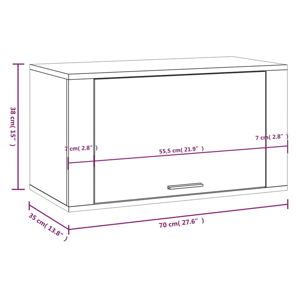 Wall-mounted Shoe Cabinet Sonoma Oak 70x35x38 cm Engineered Wood