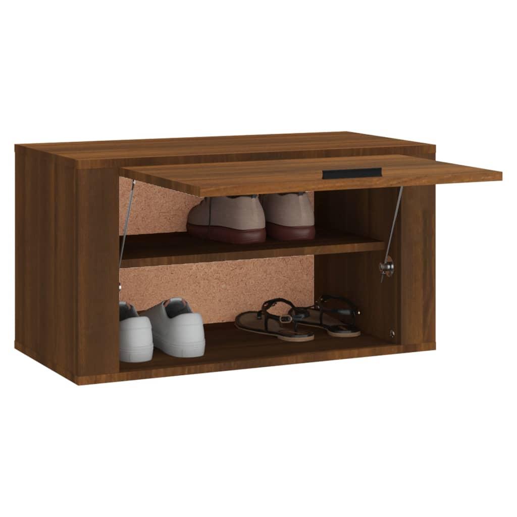 Wall-mounted Shoe Cabinet Brown Oak 70x35x38 cm Solid Wood Pine