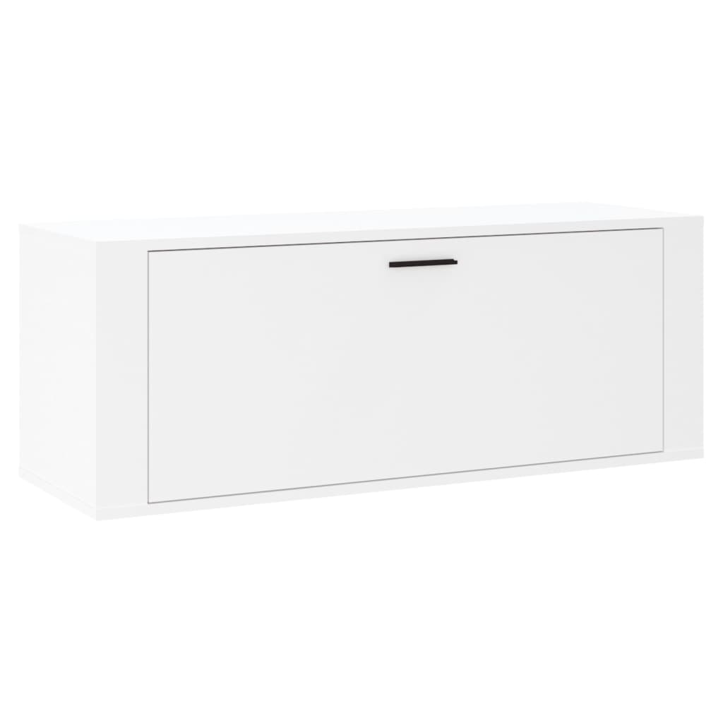 Wall Shoe Cabinet White 100x35x38 cm Engineered Wood