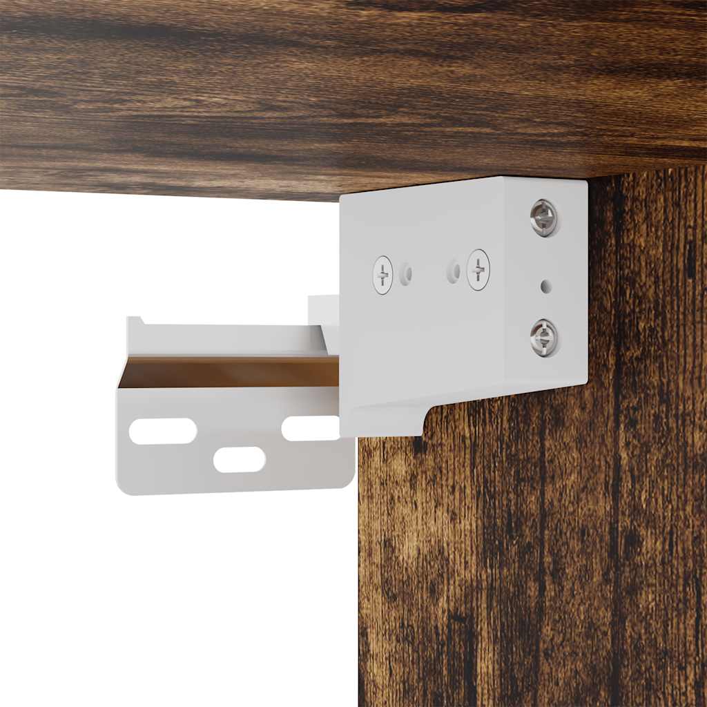 Wall Shoe Cabinet Smoked Oak 100x35x38 cm Engineered Wood