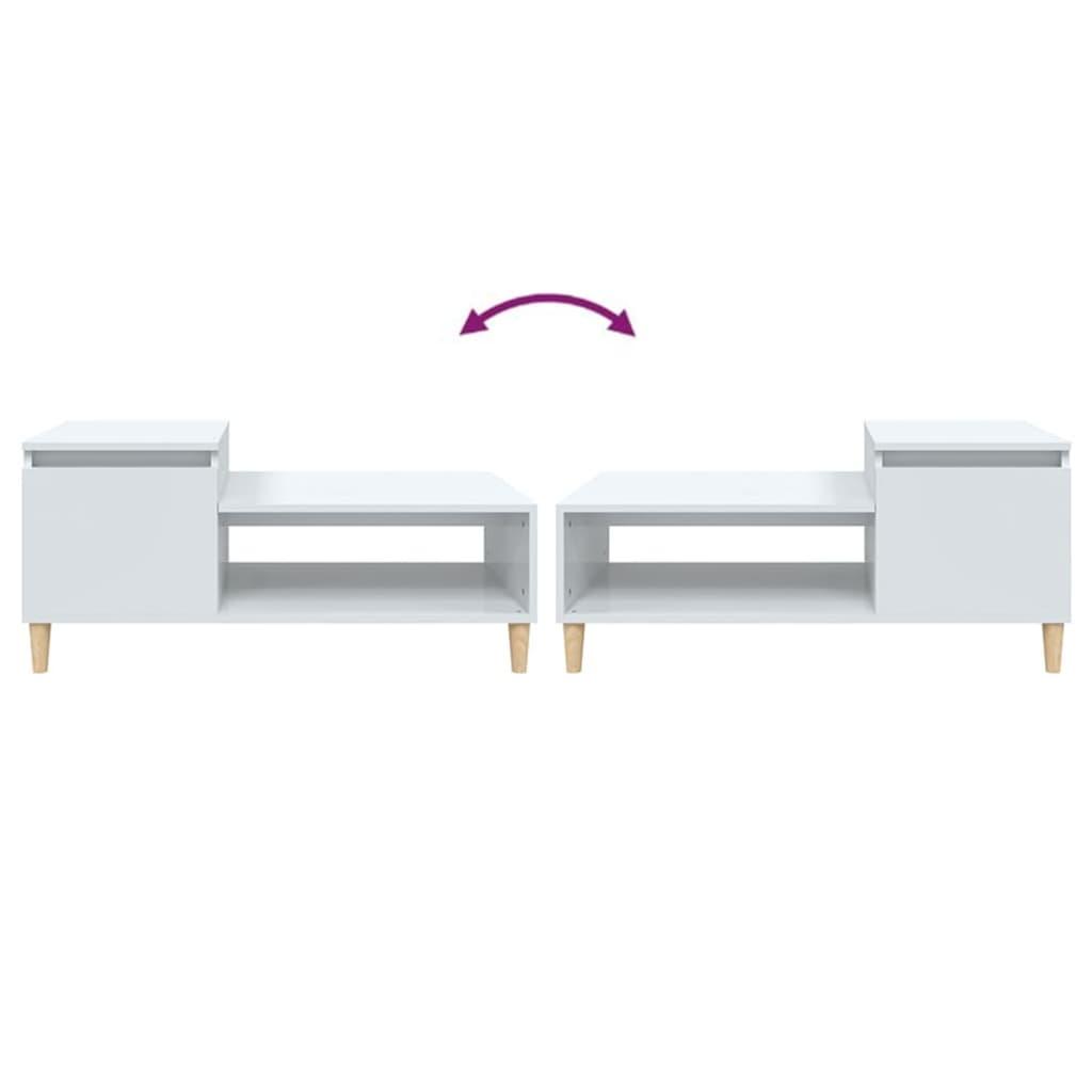 Coffee Table High Gloss White 100x50x45 cm Engineered Wood