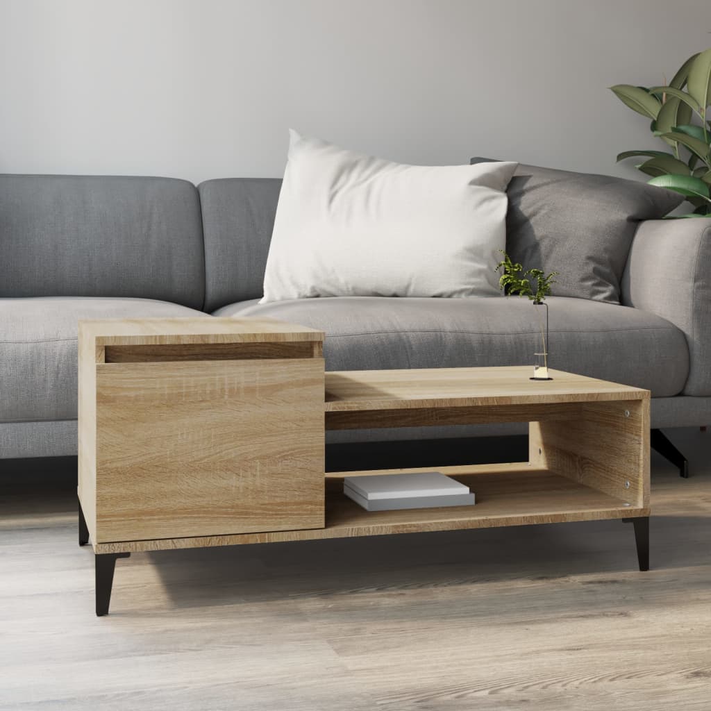 Coffee Table Sonoma Oak 100x50x45 cm Engineered Wood