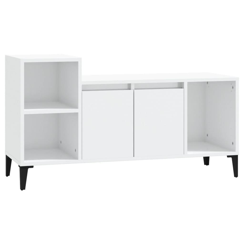 TV Cabinet High Gloss White 100x35x55 cm Engineered Wood