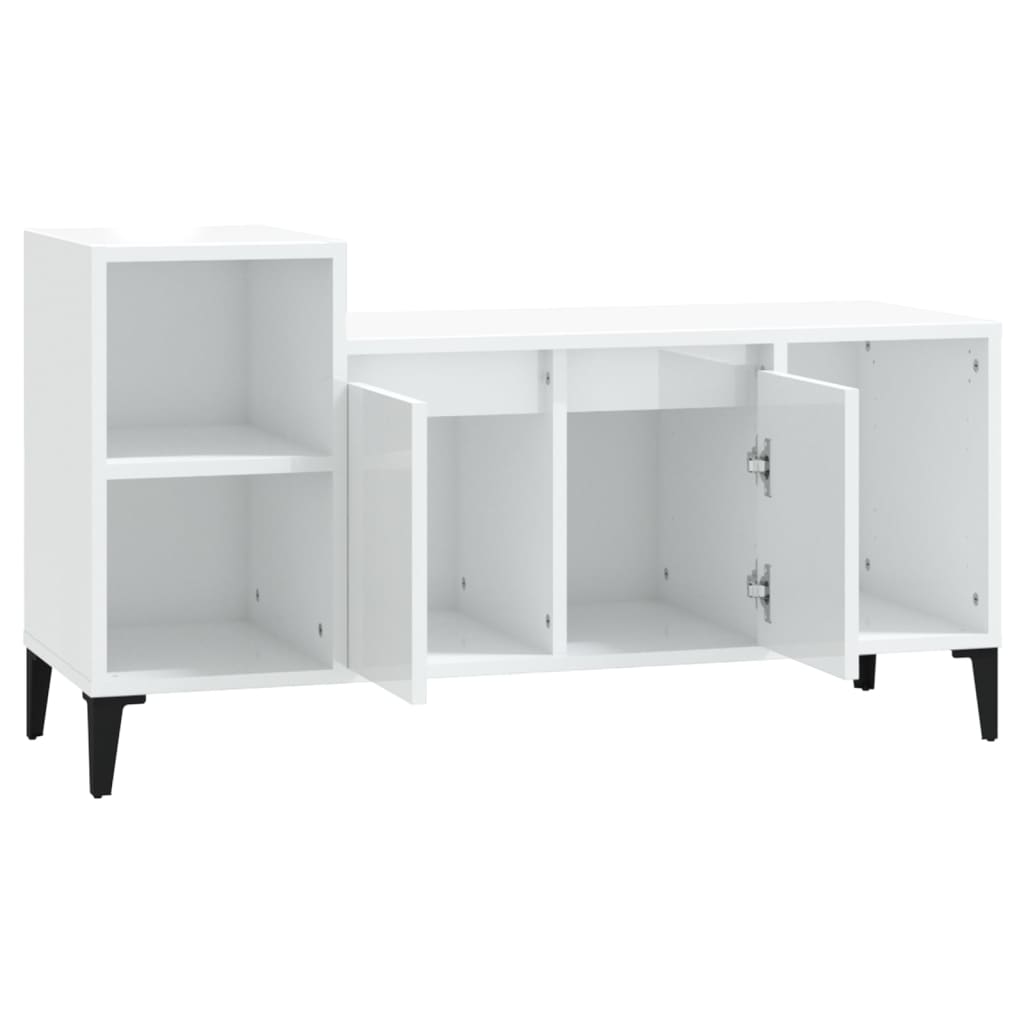 TV Cabinet High Gloss White 100x35x55 cm Engineered Wood