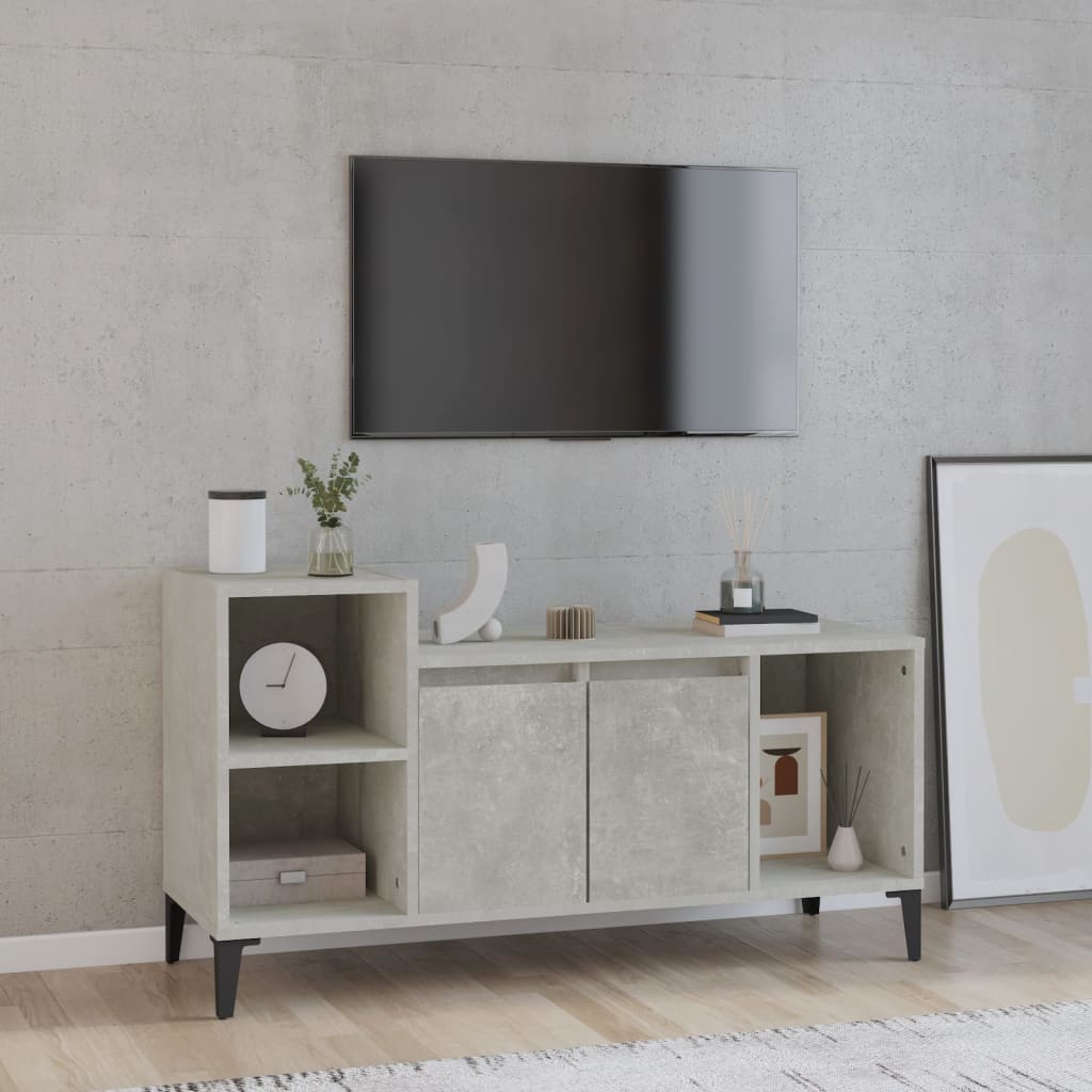 TV Cabinet Concrete Grey 100x35x55 cm Engineered Wood