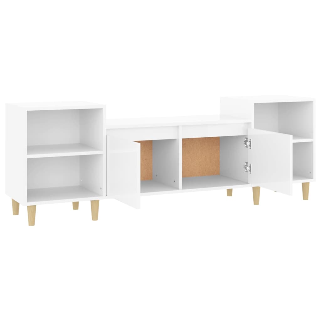 TV Cabinet High Gloss White 160x35x55 cm Engineered Wood