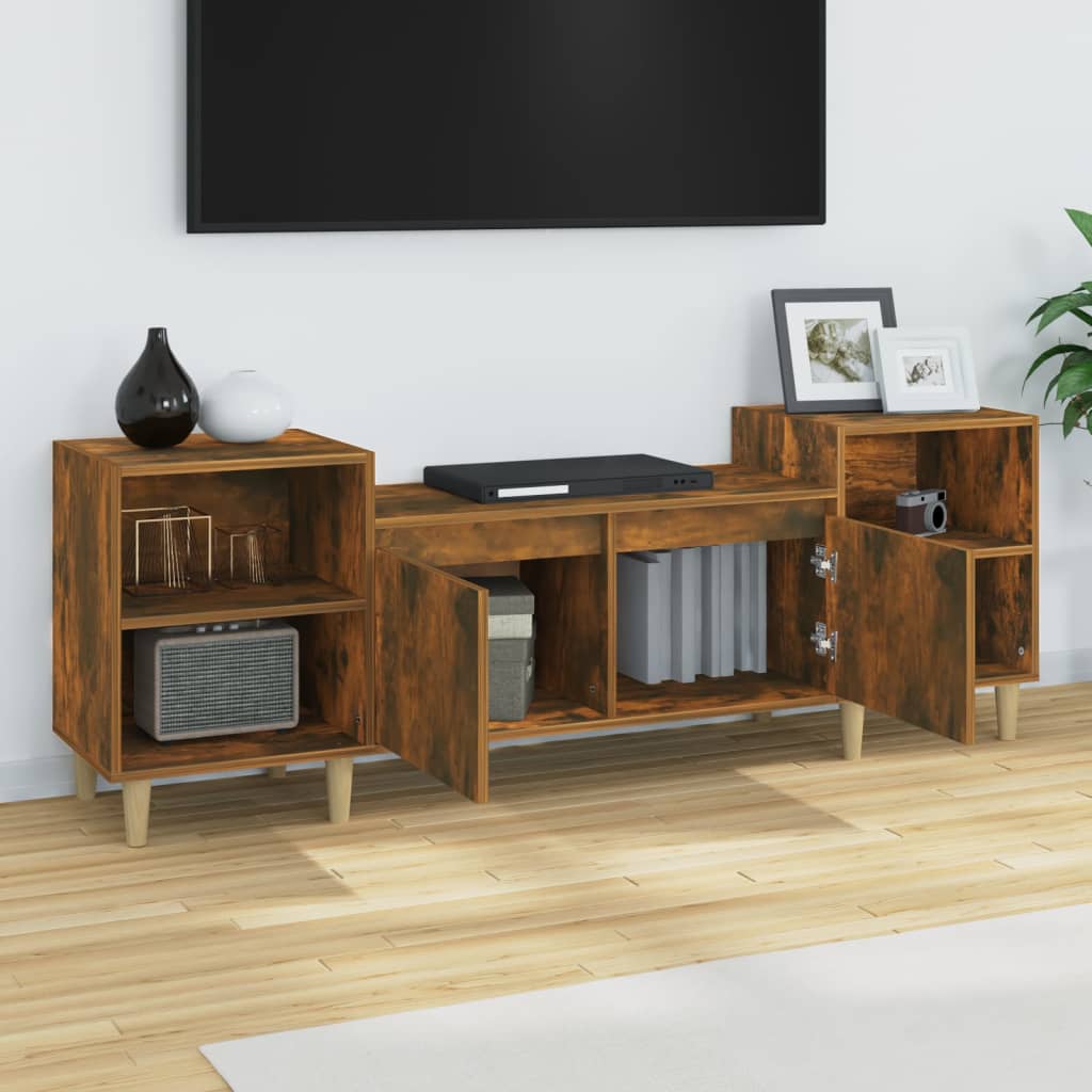 TV Cabinet Smoked Oak 160x35x55 cm Engineered Wood