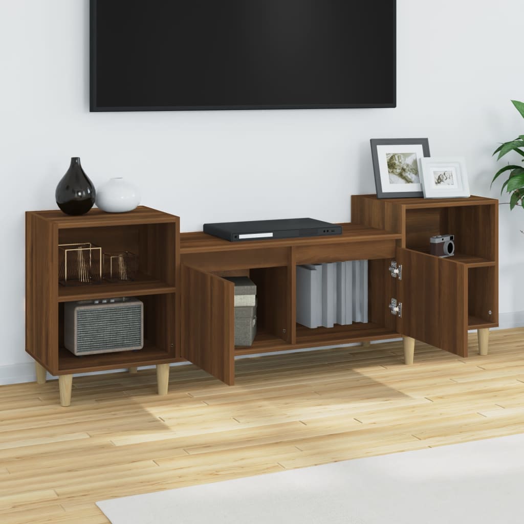 TV Cabinet Brown Oak 160x35x55 cm Engineered Wood