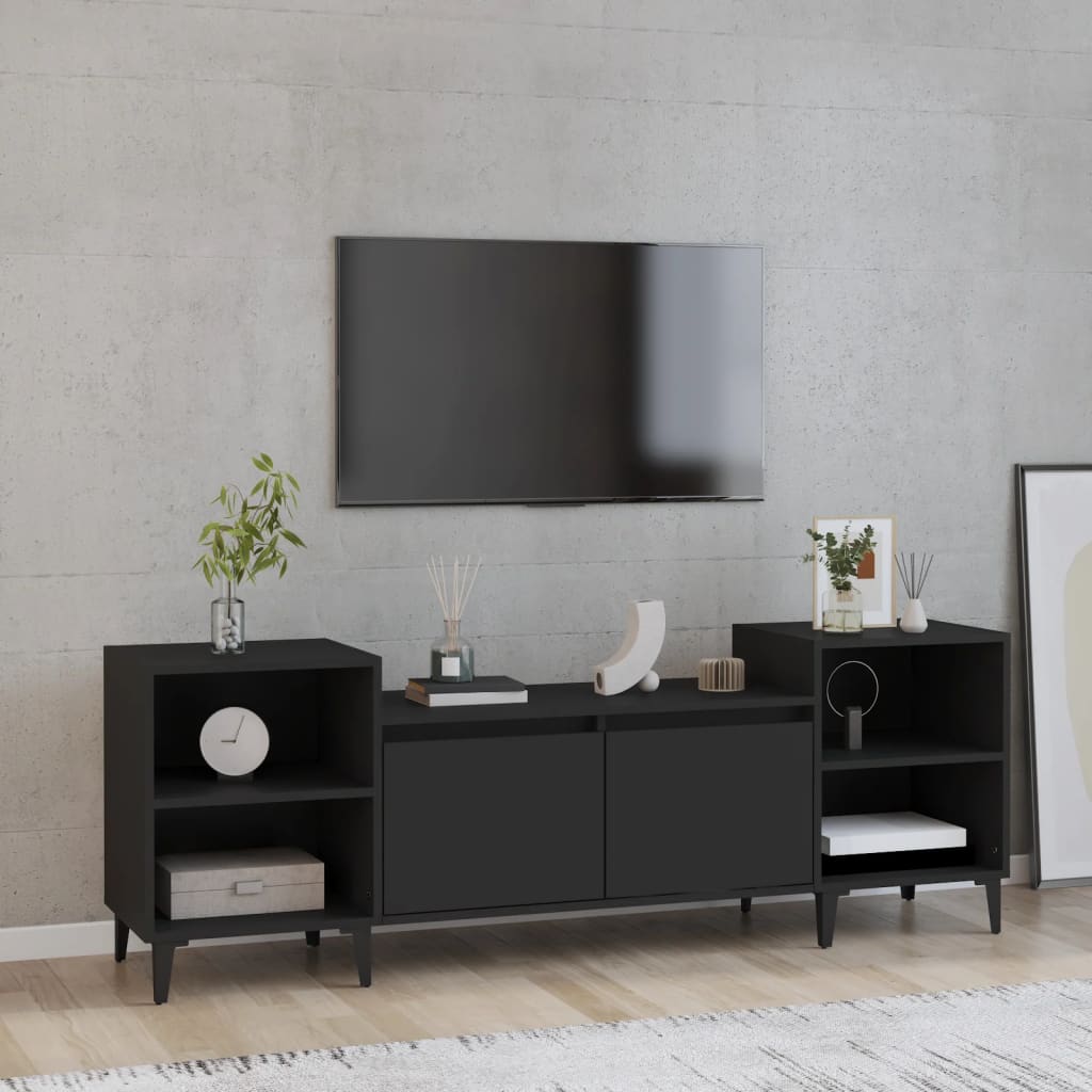 TV Cabinet Black 160x35x55 cm Engineered Wood