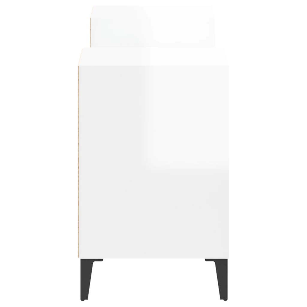 TV Cabinet High Gloss White 160x35x55 cm Engineered Wood