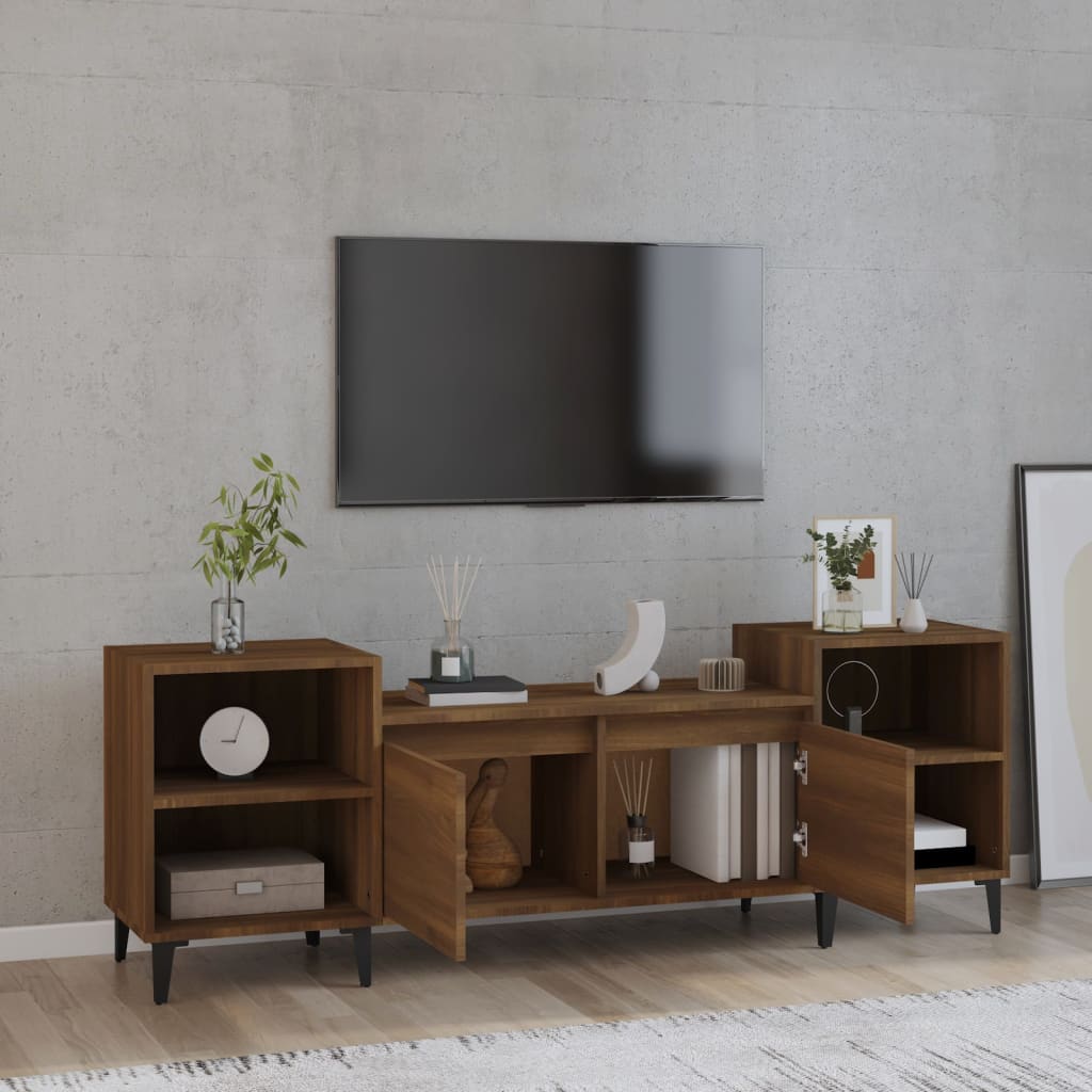 TV Cabinet Brown Oak 160x35x55 cm Engineered Wood