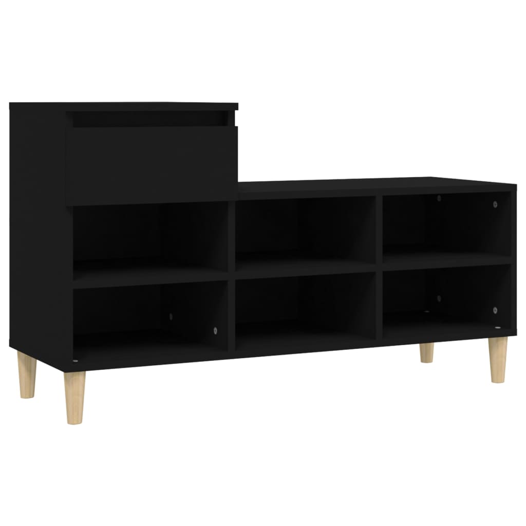 Shoe Cabinet Black 102x36x60 cm Engineered Wood