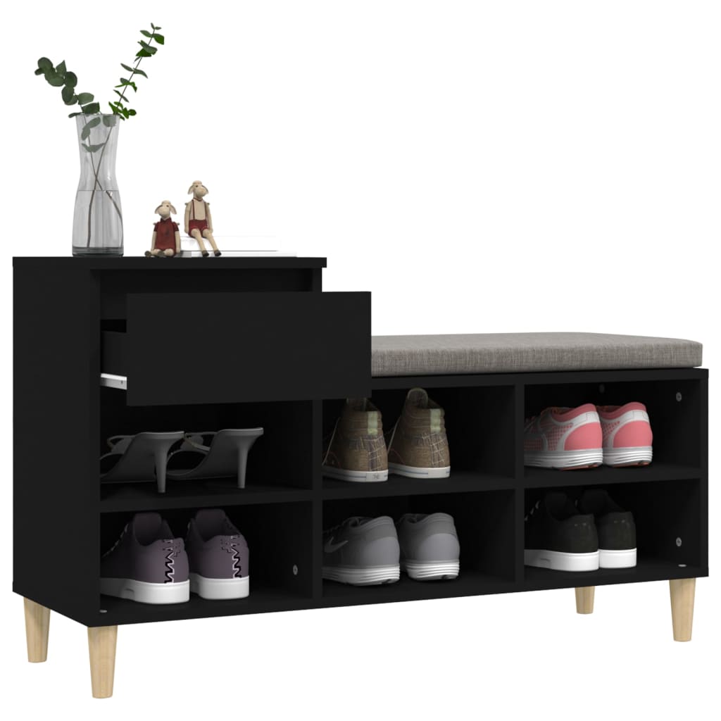 Shoe Cabinet Black 102x36x60 cm Engineered Wood