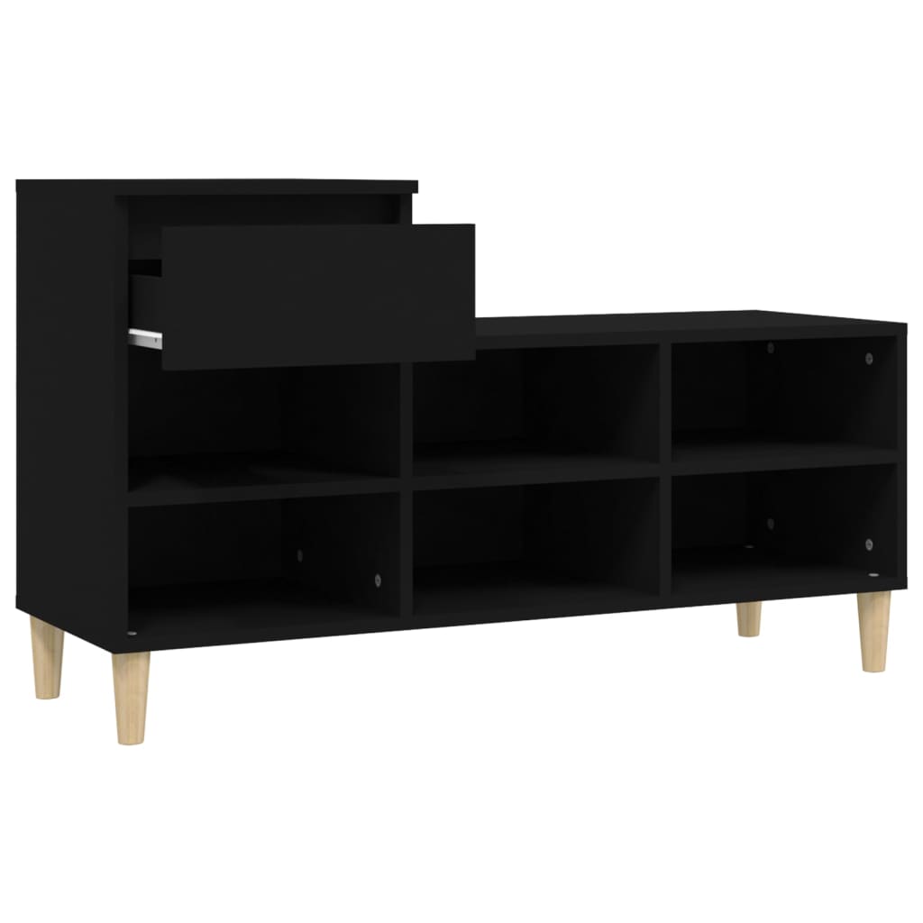 Shoe Cabinet Black 102x36x60 cm Engineered Wood