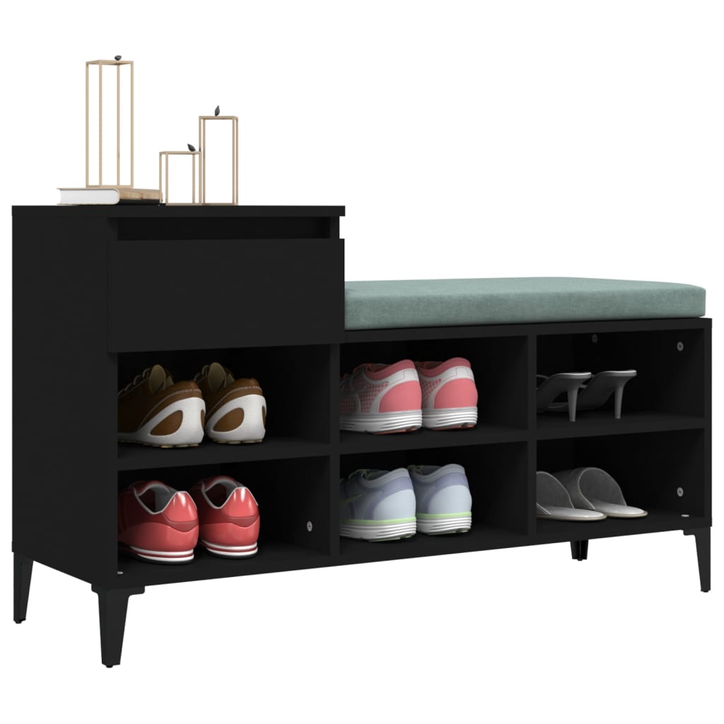 Shoe Cabinet Black 102x36x60 cm Engineered Wood