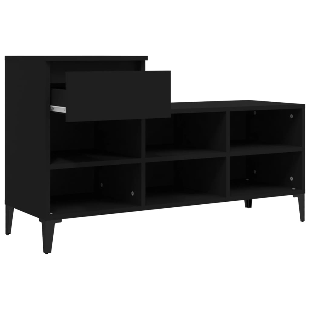 Shoe Cabinet Black 102x36x60 cm Engineered Wood