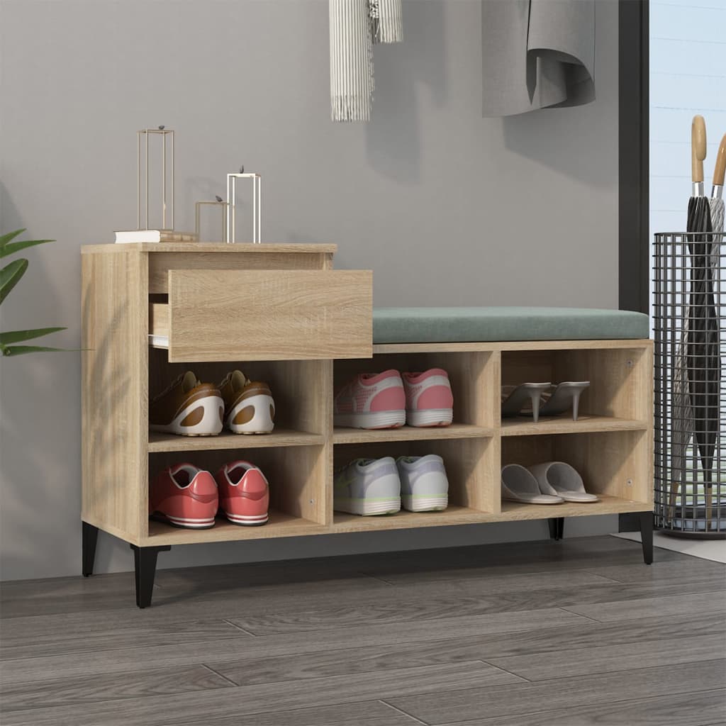 Shoe Cabinet Sonoma Oak 102x36x60 cm Engineered Wood