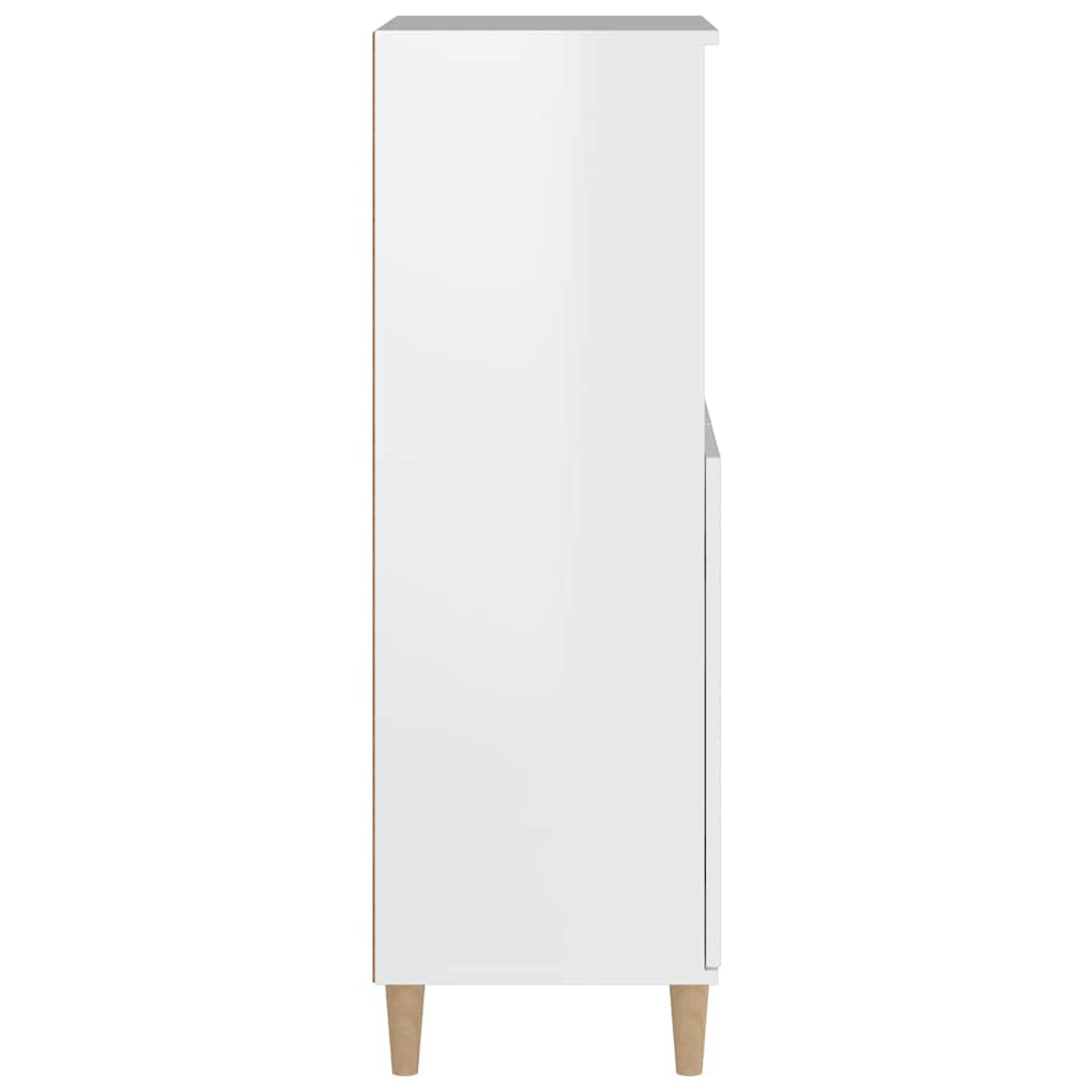 Highboard High Gloss White 60 x 36 x 110 cm Engineered Wood