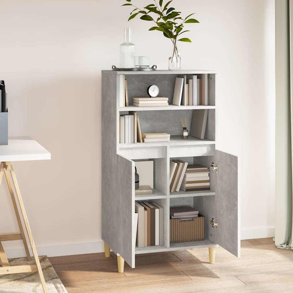 Highboard Concrete Grey 60 x 36 x 110 cm Engineered Wood