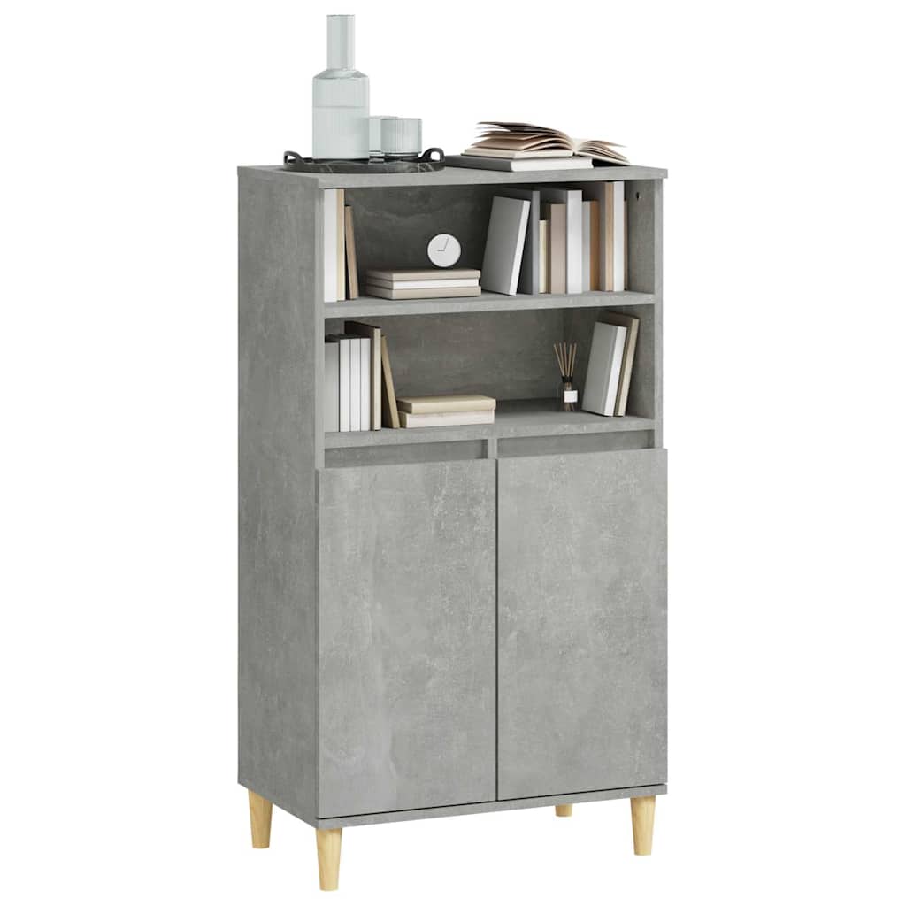 Highboard Concrete Grey 60 x 36 x 110 cm Engineered Wood