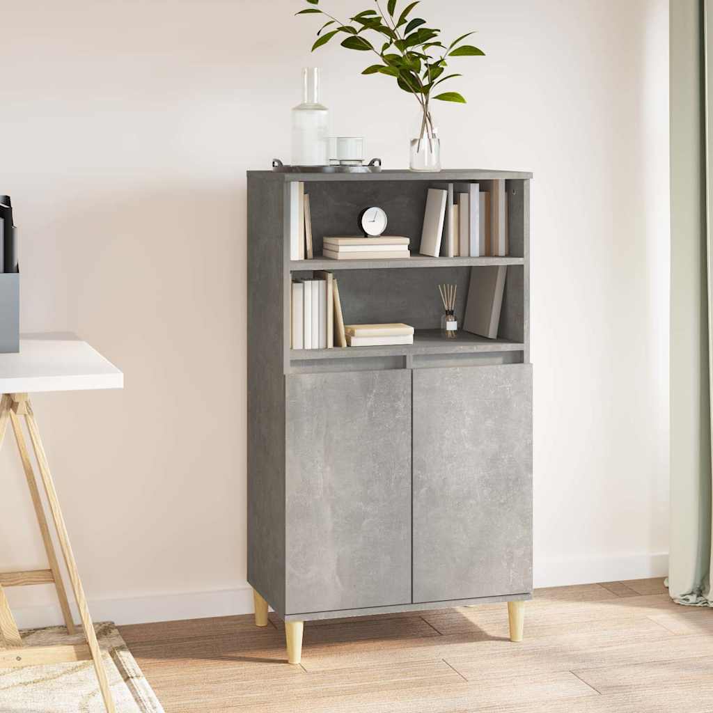 Highboard Concrete Grey 60 x 36 x 110 cm Engineered Wood