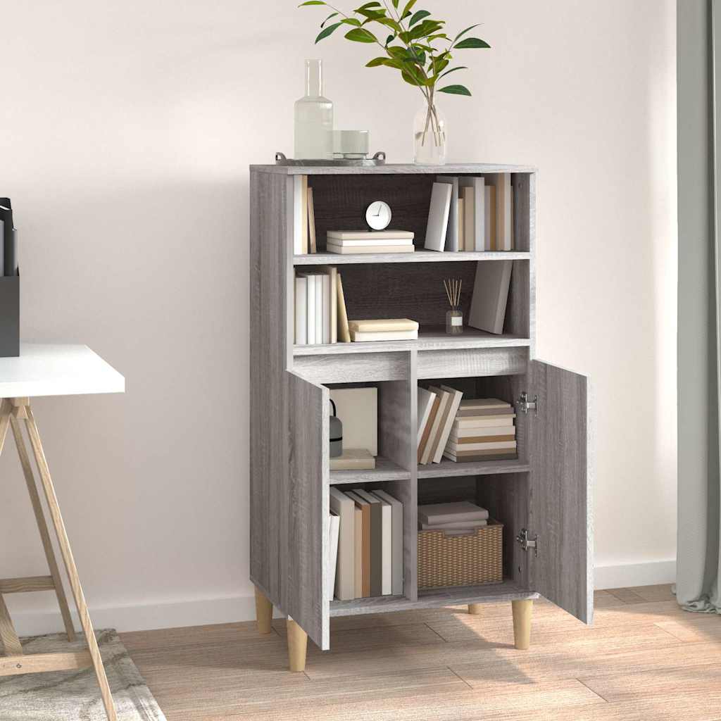Highboard Grey Sonoma 60 x 36 x 110 cm Engineered Wood
