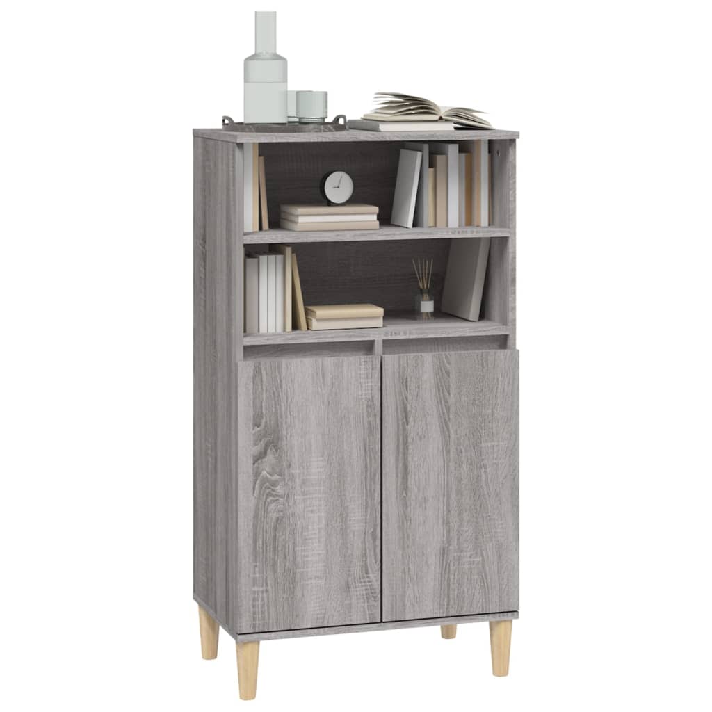 Highboard Grey Sonoma 60x36x110 cm Engineered Wood