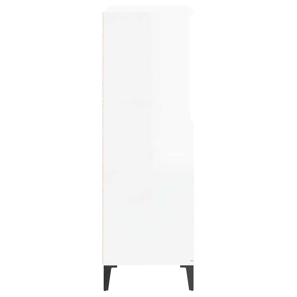 Highboard High Gloss White 60 x 36 x 110 cm Engineered Wood